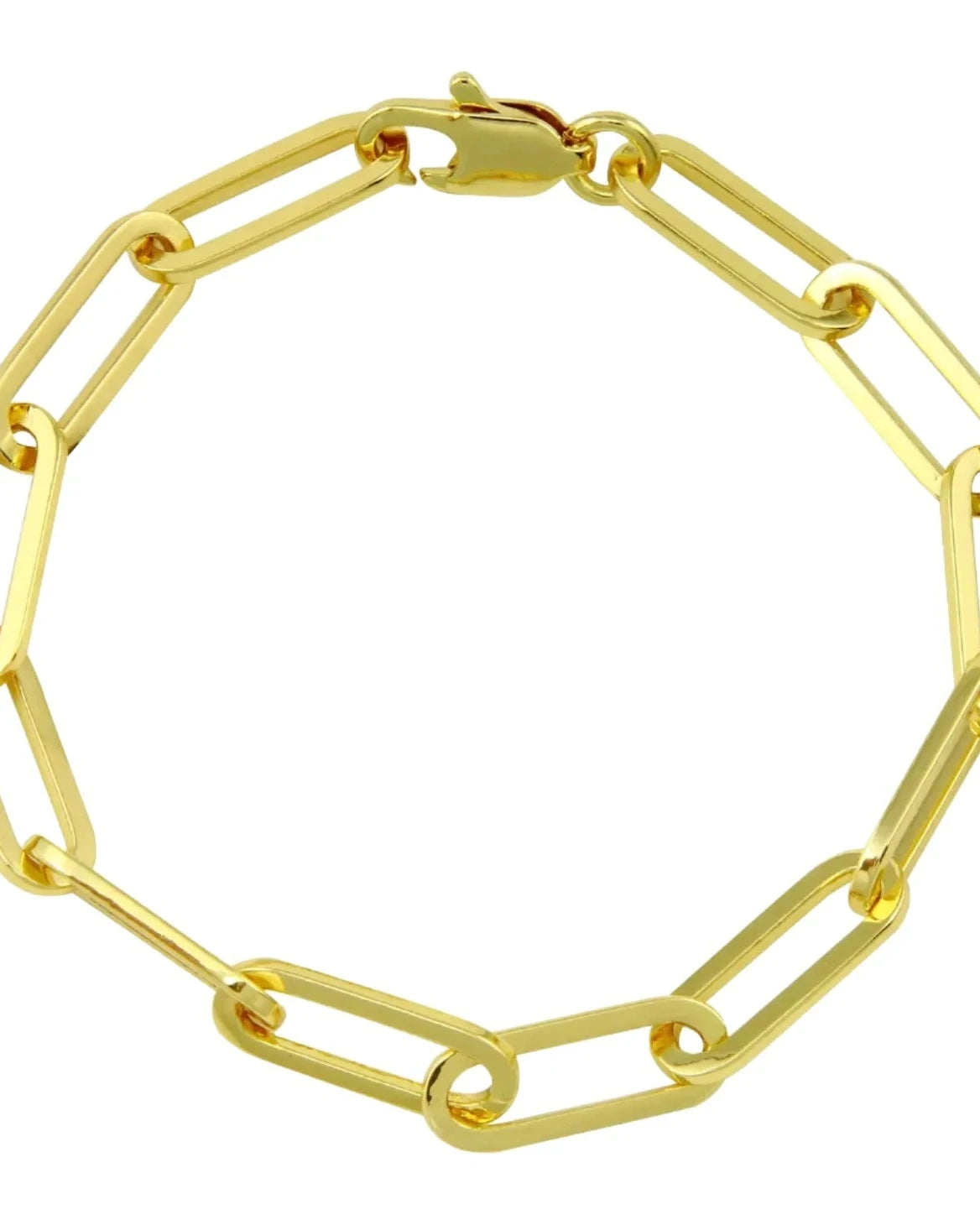 gold paperclip link bracelet, @dylanjamesjewelry.com
