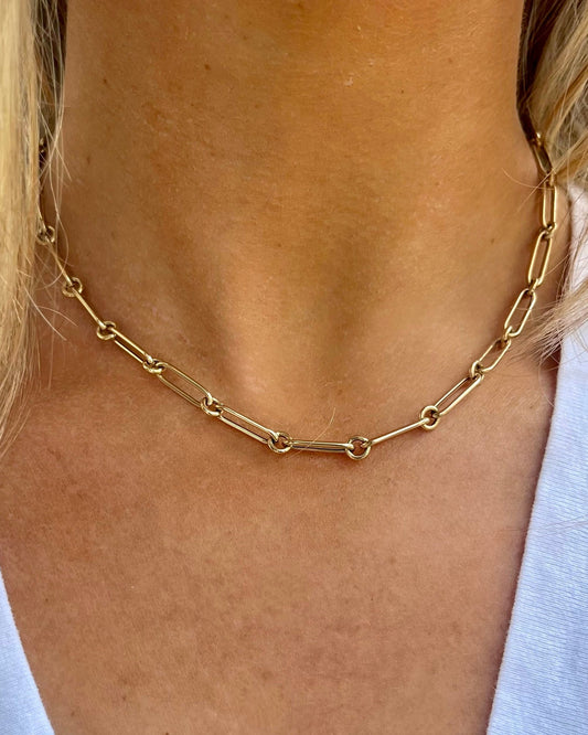 14kt yellow gold link chain, long sort. @dylanjamesjewelry.com