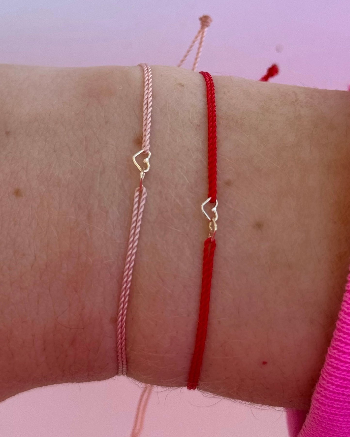 14kt gold heart link string bracelet @dylanjamesjewelry.com