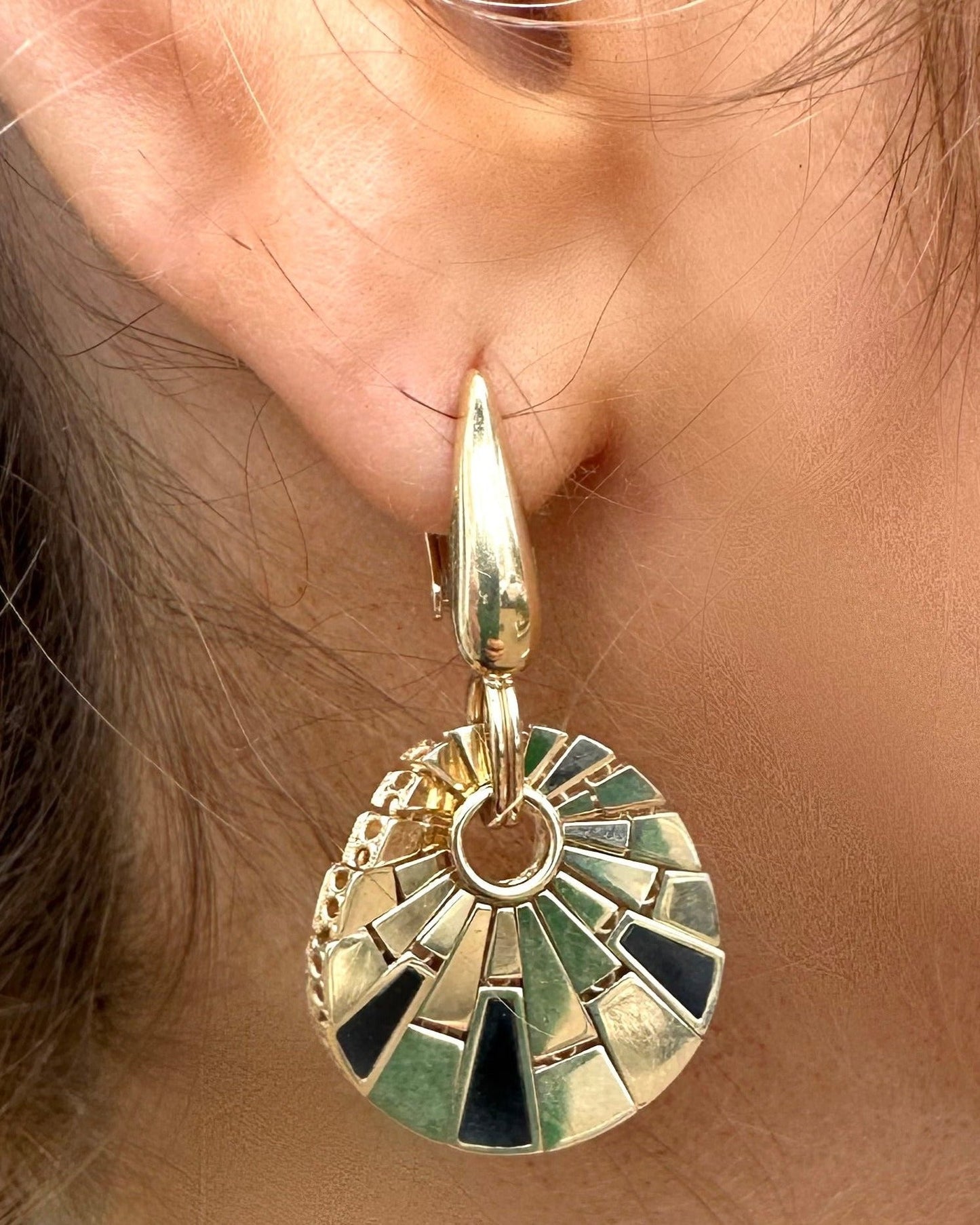 14kt yellow gold only earrings, movable dancing @dylanjamesjewelry.com