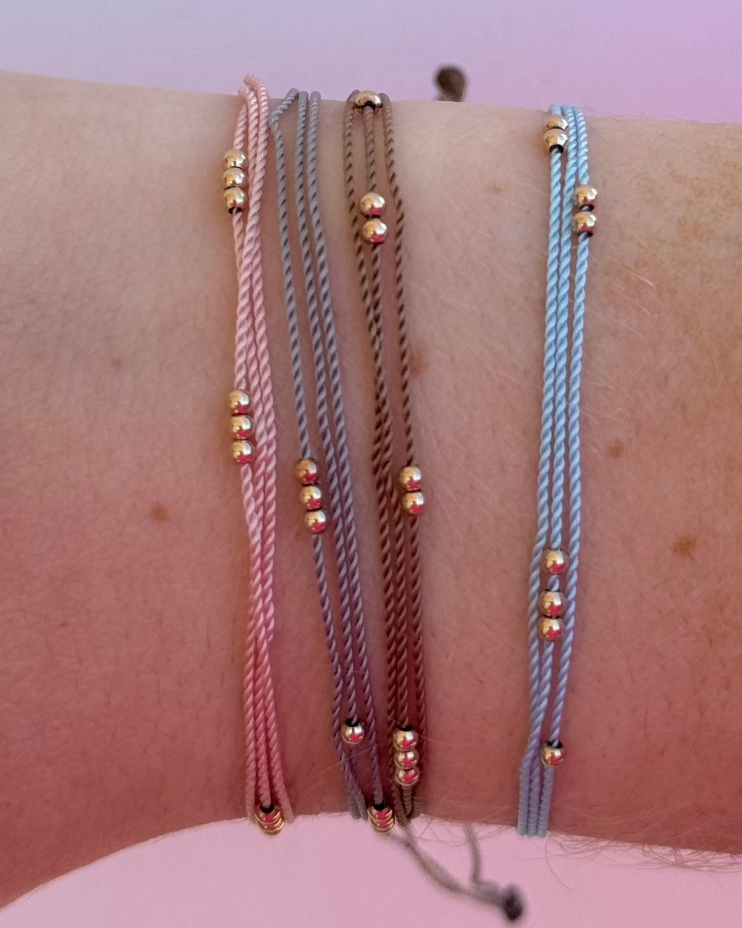 HORTENSE Wish Me Luck Gold Cord Bracelet