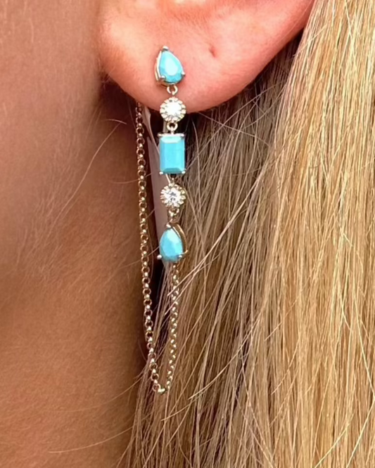 BETTIE Diamond Turquoise Earrings