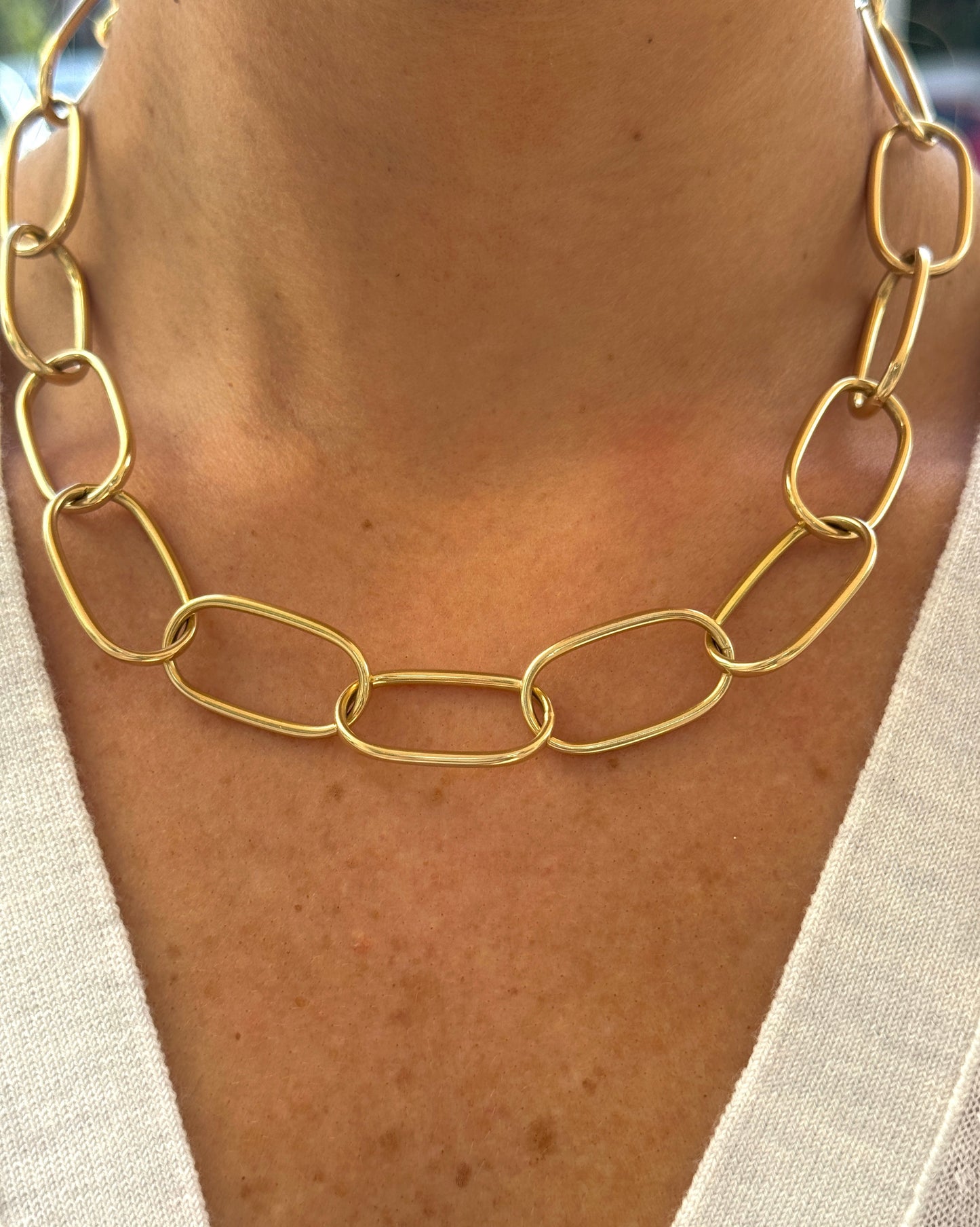 14kt yellow gold large oval link chian