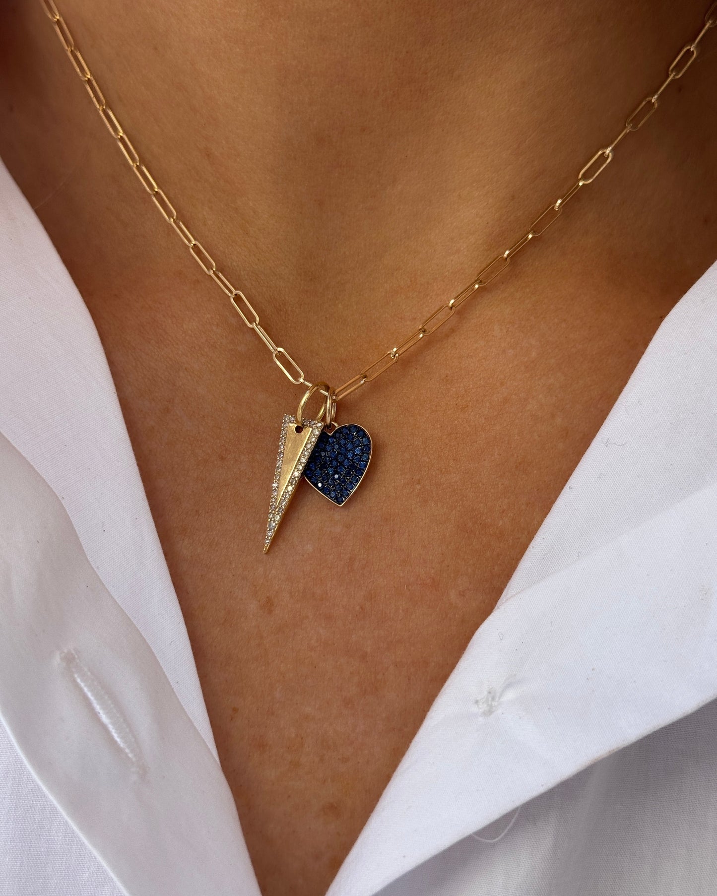 FUNN Diamond Sapphire Charm Necklace