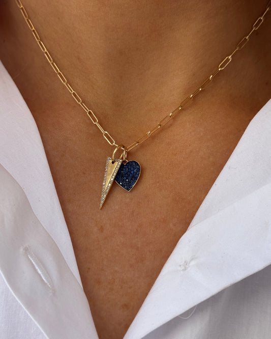 FUNN Diamond Sapphire Charm Necklace