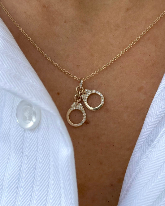 gold diamond handcuff charm necklace @dylanajmesjewelry.com
