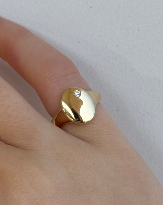 14kt yellow gold diamond pinky ring  @dylanjamesjewelry.com