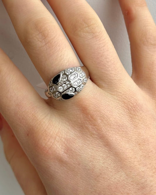 sterling silver snake  diamond onyx @dylanjamesjewelry.com