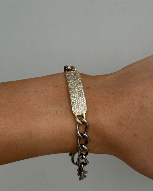 GOLD Diamond ID Bracelet