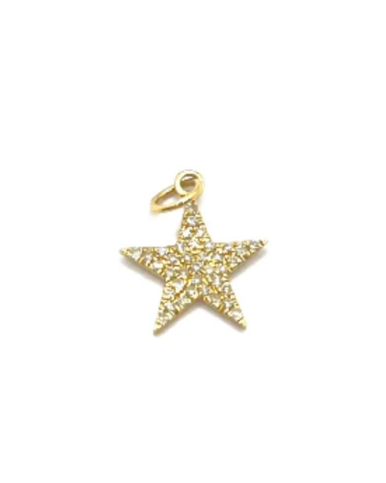 14kt yellow gold diamond star charm pendant @dylanjamesjewelry.com