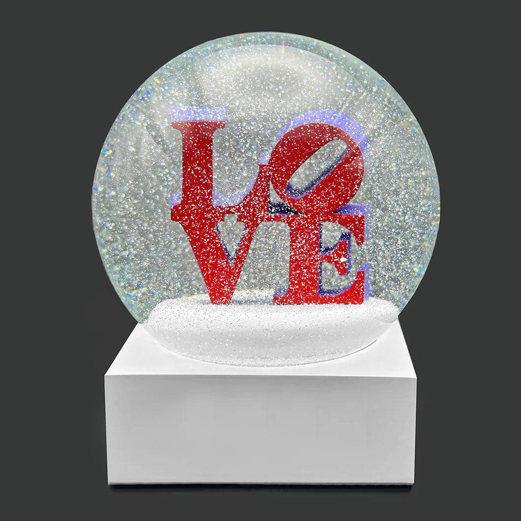 LOVE glitter snow globe Robert Indiana @dylanjamesjewelry.com