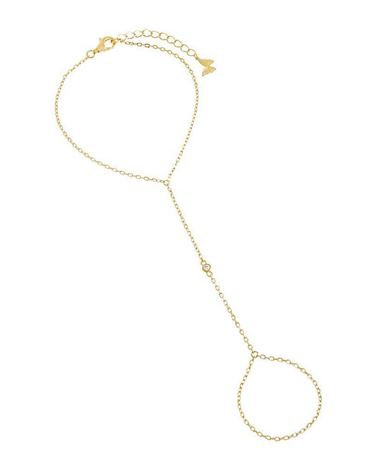 ADINA EDEN CZ Single Bezel Chain Hand Chain