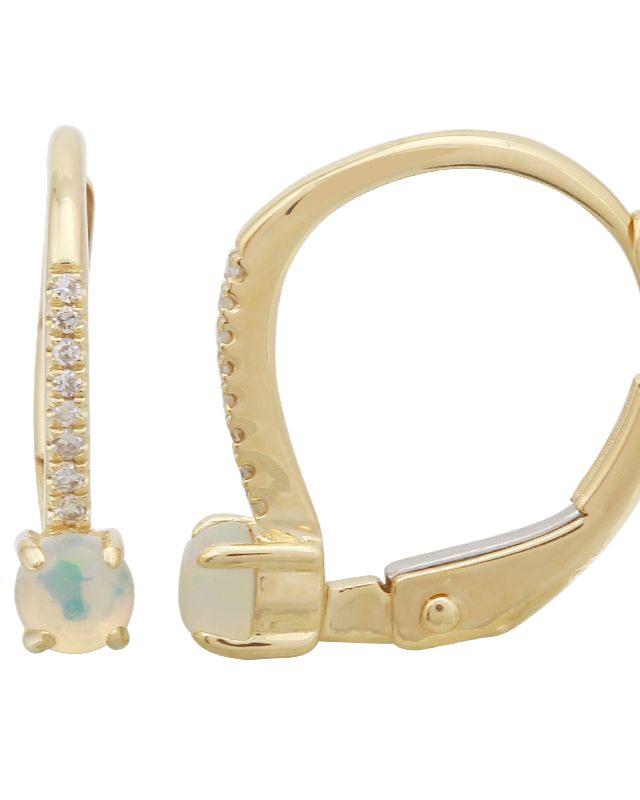 gold diamond opal earrings @dylanjamesjewelry.com