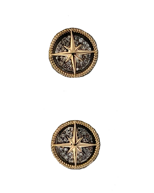 COMPASS Silver Diamond Studs