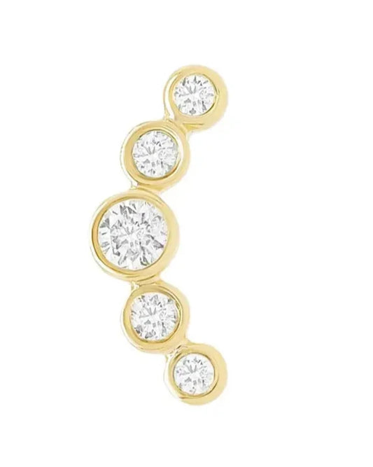 yellow gold 5 diamond stud flat back earrings  @dylanjamesjewelry.com