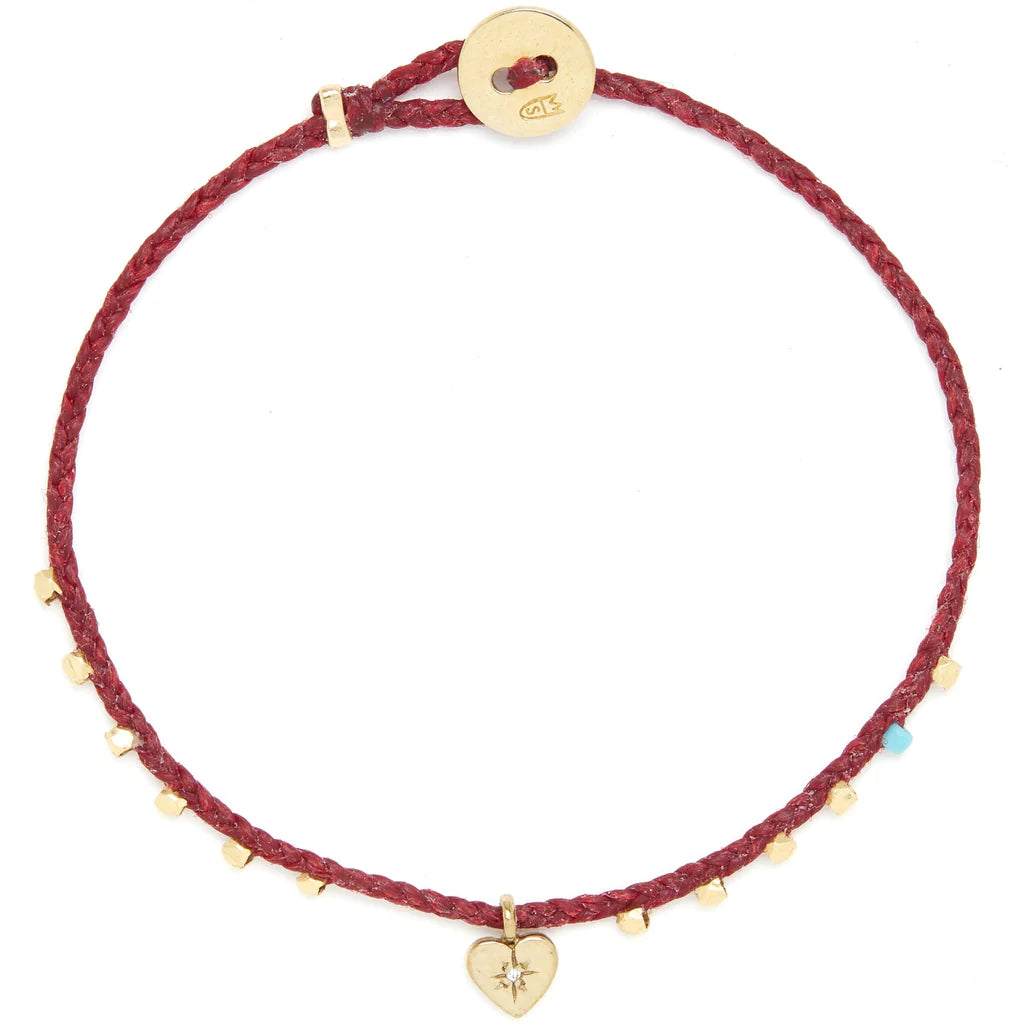 scosha red evil eye bracelet waxed cord trendy bracelet @dylanjamesjewely.com