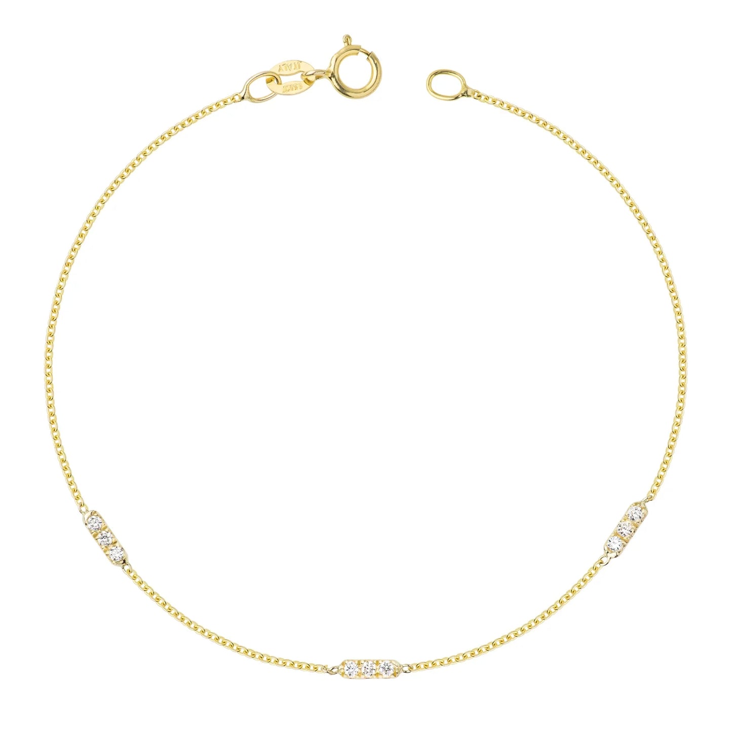 HORTENSE Triple Candy Gold Diamond Bracelet