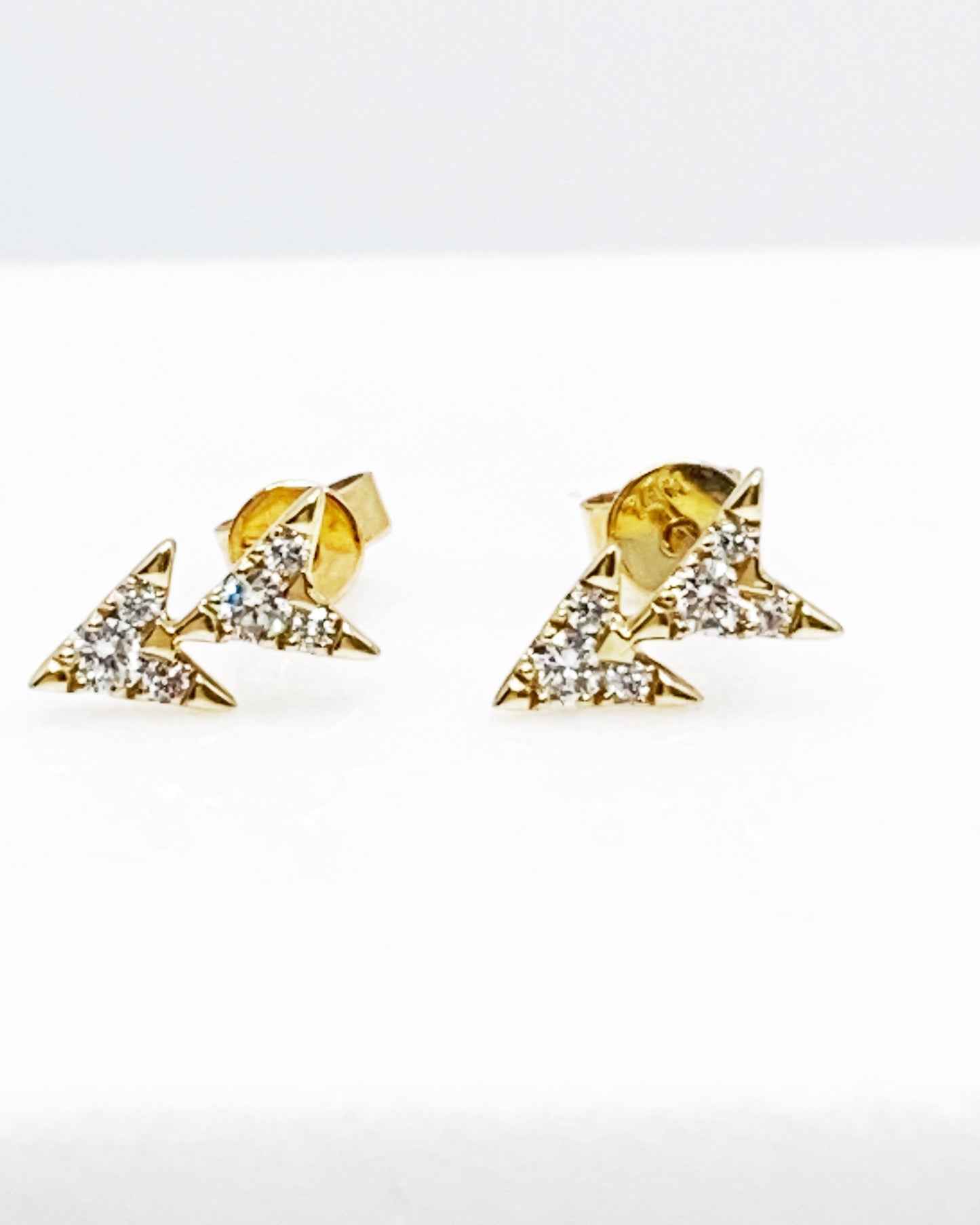 SKY TWO Diamond Stud Earrings