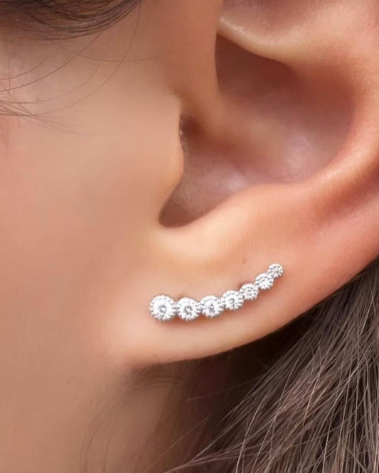 white gold diamond climber earring