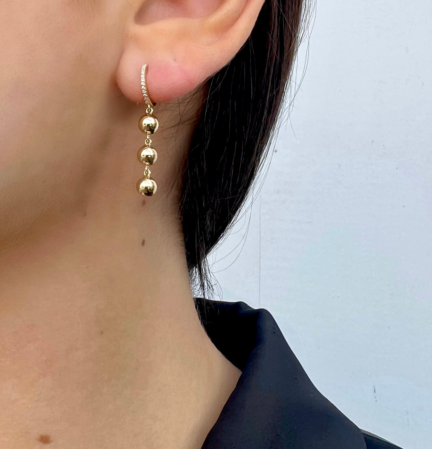 TRACEY Gold Diamond Drop Earrings