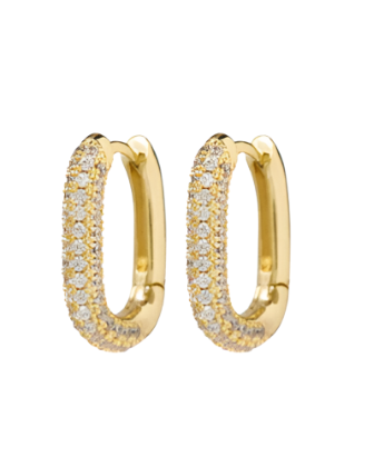 gold diamond oval hoops luv aj @dylanjamesjewelry.com