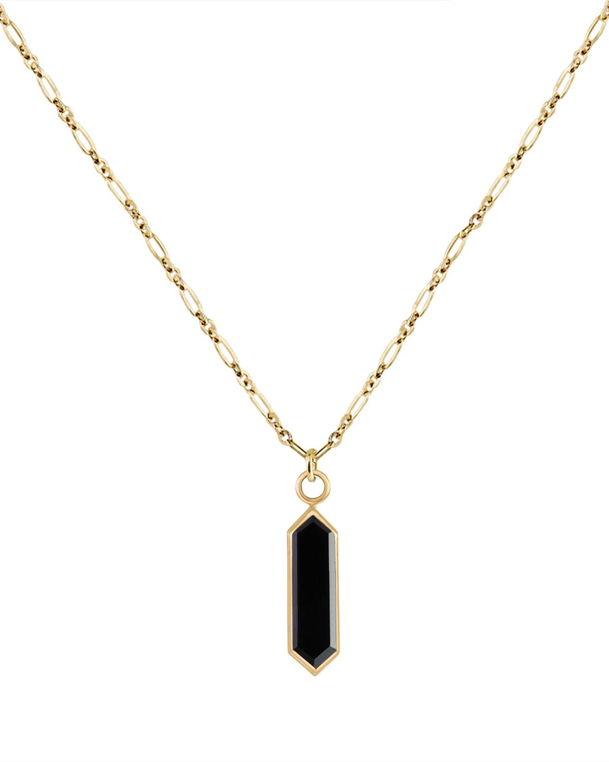 metier by tomfoolery adjustable chain with gold onyx pendant @dylanjamesjewelry.com