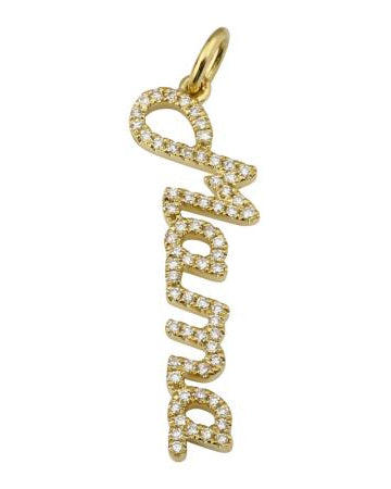 Gold pendant with 'Natalia' engraved on a white background