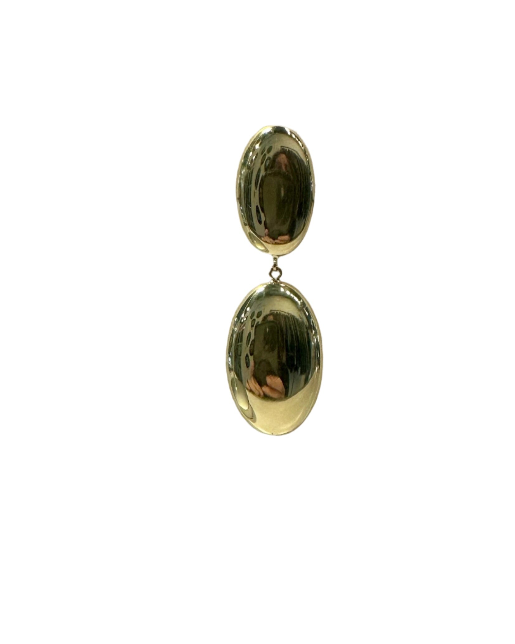 18kt yellow gold double oal drop hanging earings
