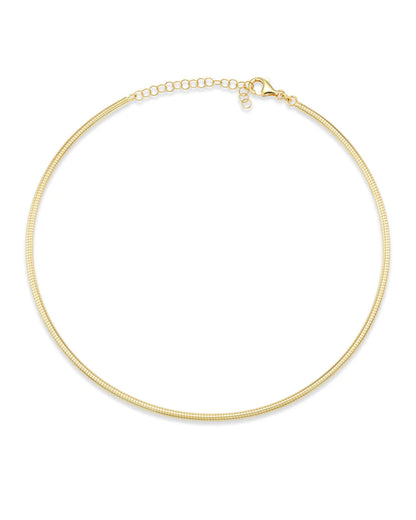 yellow gold omega choker necklace with extender