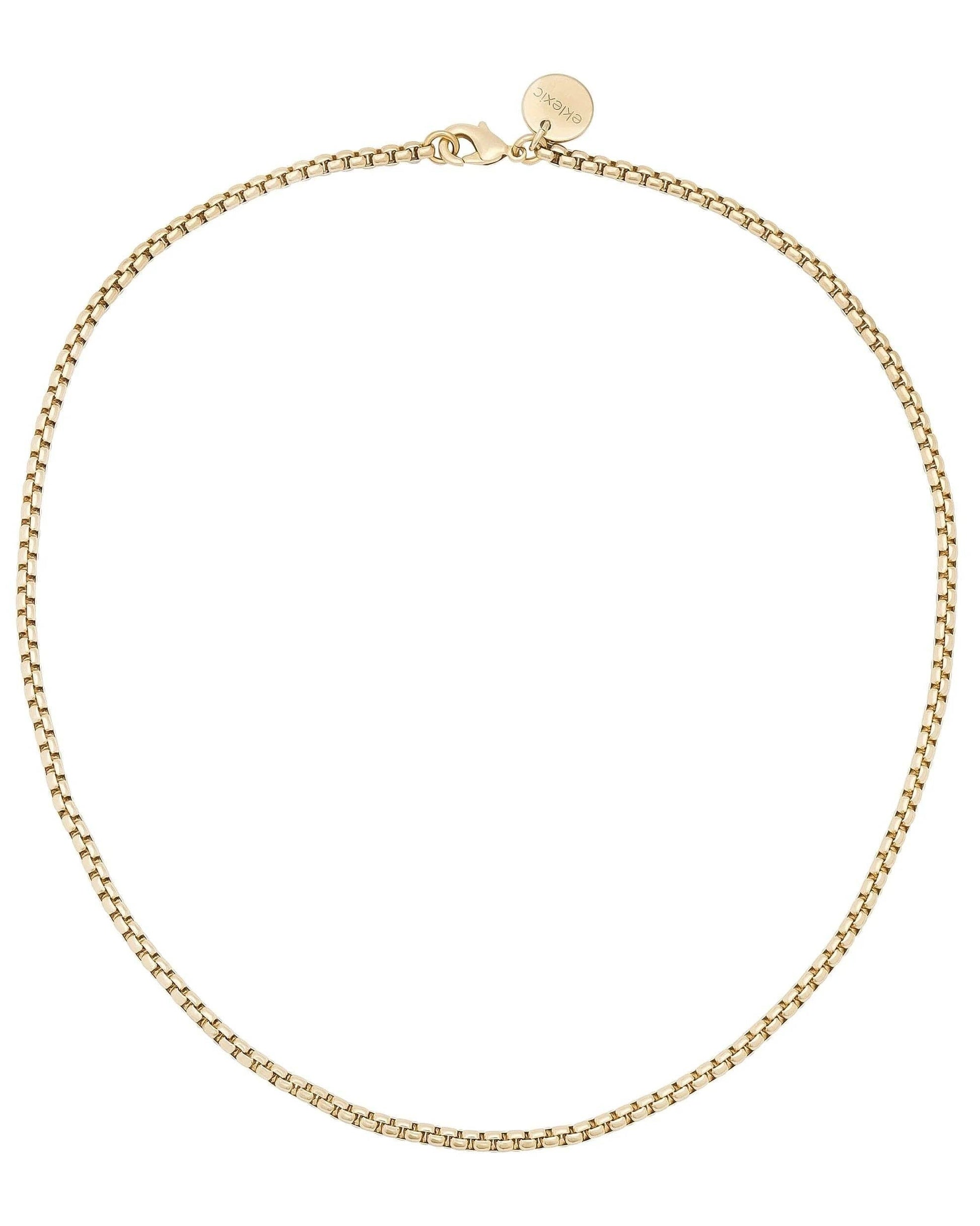 Gold chain necklace on a white background
