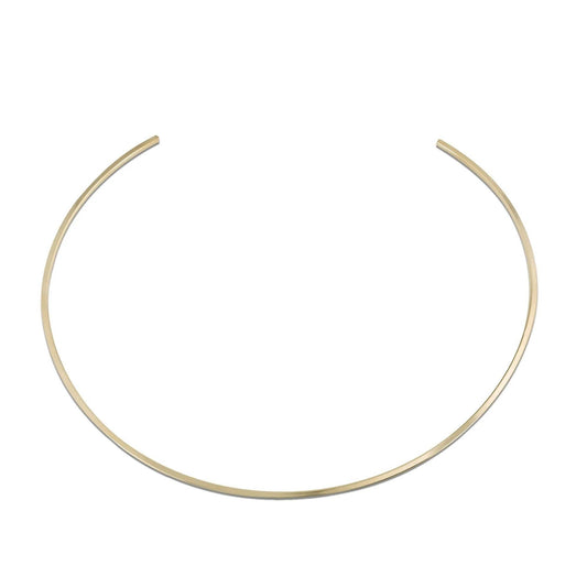 Gold necklace hoop on a white background