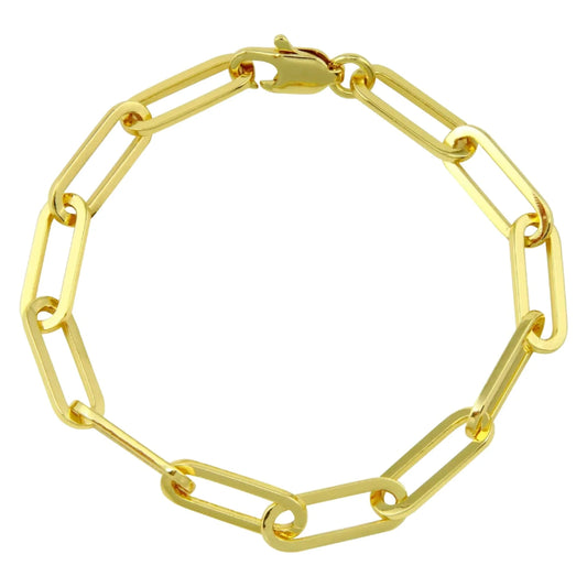 gold paperclip link bracelet, @dylanjamesjewelry.com