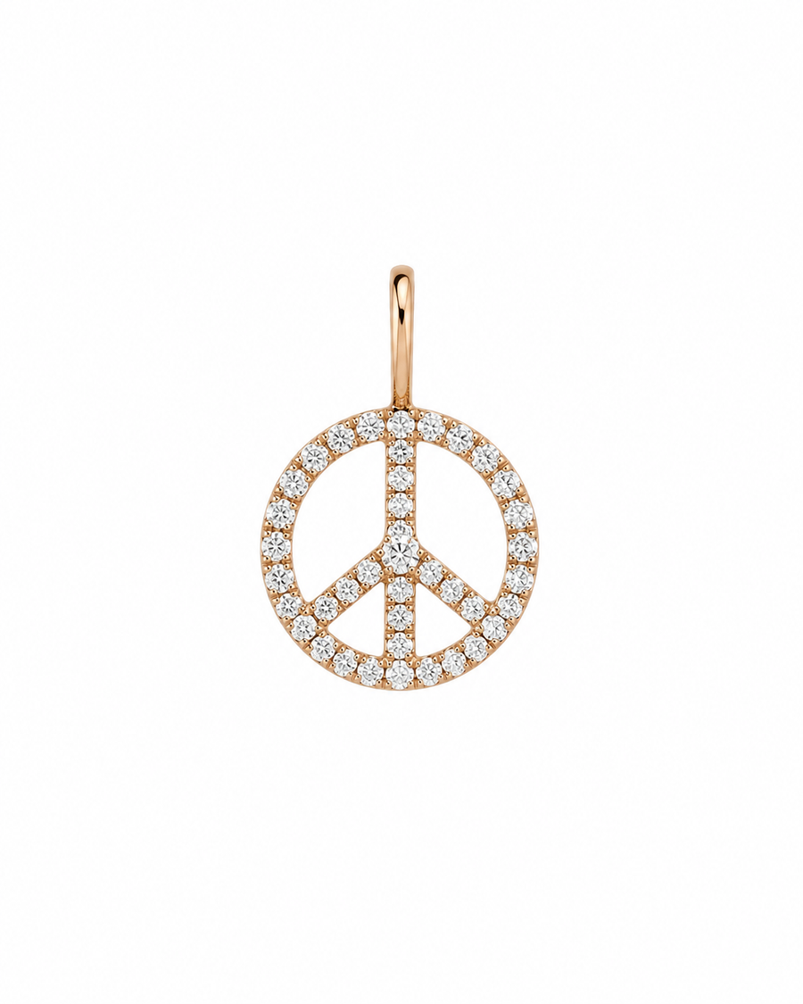 PEACEOUT Gold Diamond Charm