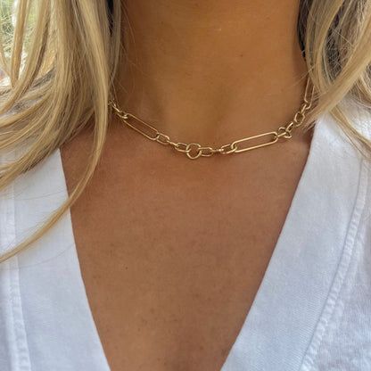 yellow gold open link chain necklace  @dylanjamesjewelry.com