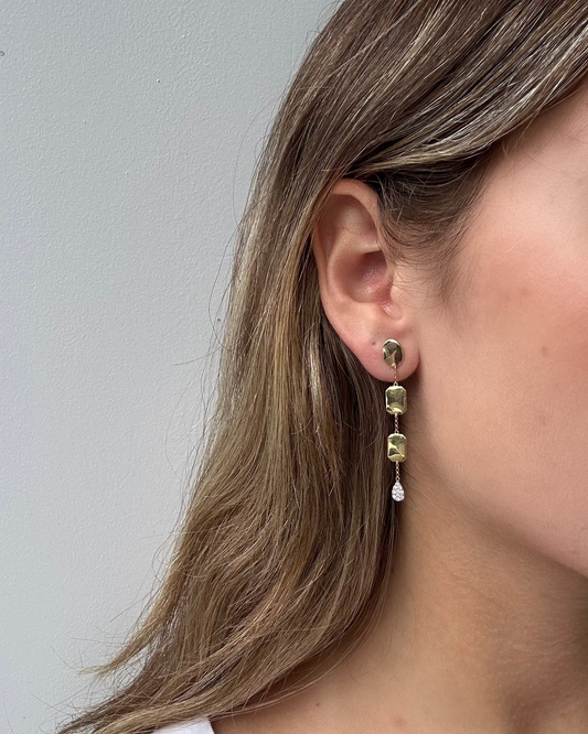 STONE Gold Diamond Earrings