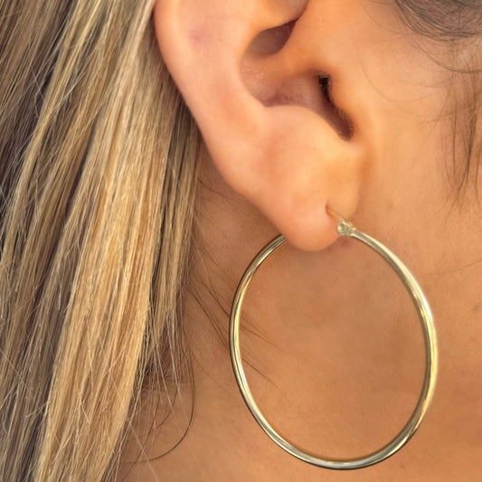 gold hoops 2"  @dylanjamesjewelry.com