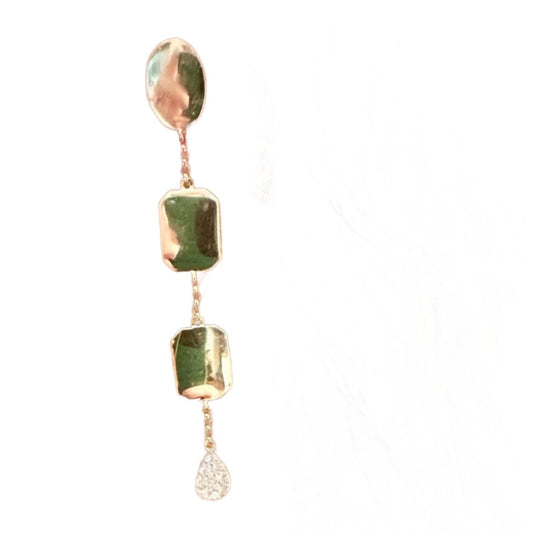 14kt yellow gold diamond pebble hanging earrings   @dylanjamesjewelry.com