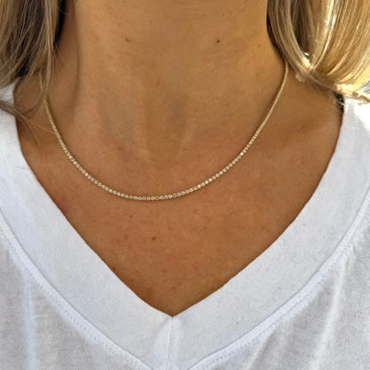 yellow gold diamond tennis necklace  @dylanjamesjewelry.com