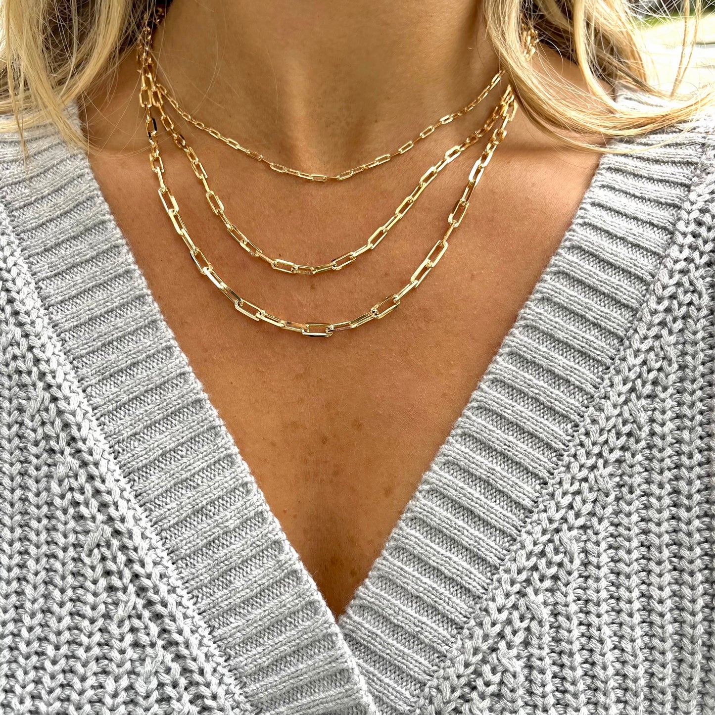 TRIPLE Gold Chain Necklace