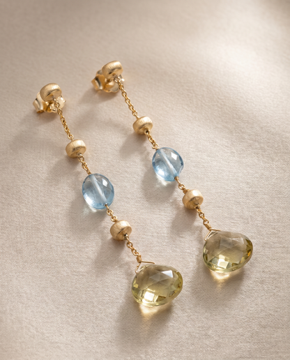 MARCO Bicego Citrine & Blue Topaz Drop Earrings