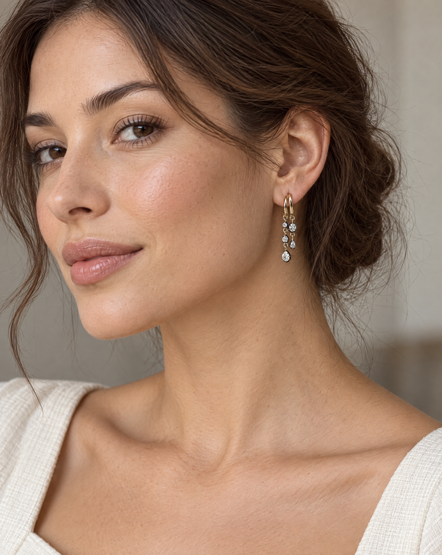 ELAINE Gold DIamond  Earrings