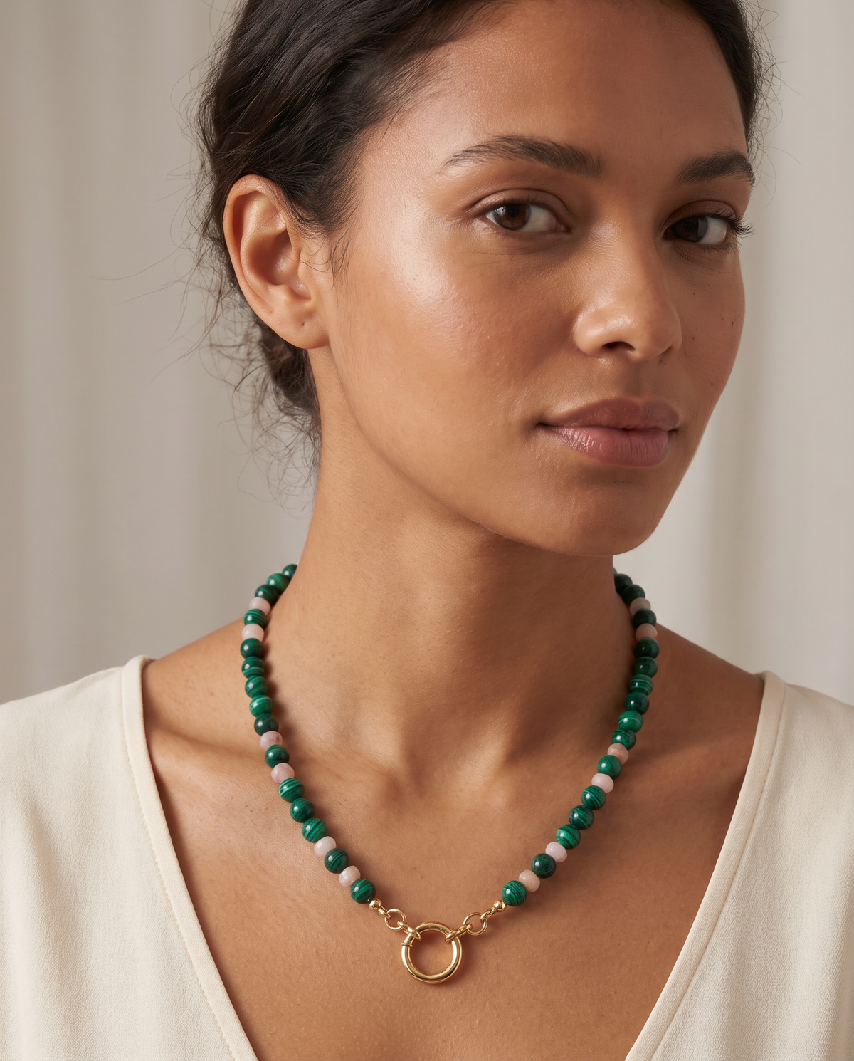 MALACHITE Beaded necklace
