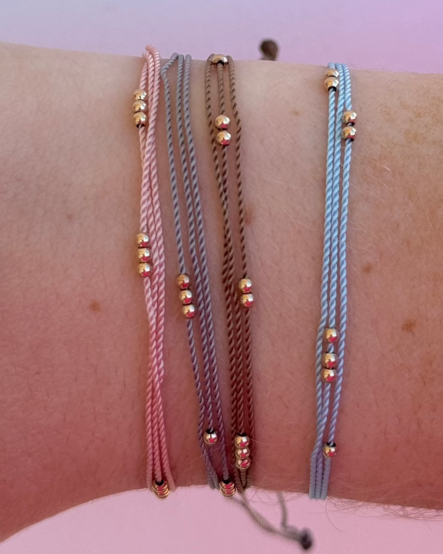 HORTENSE Wish Me Luck Gold Cord Bracelet