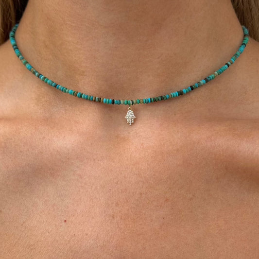 SANTI Turquoise Beaded Necklace