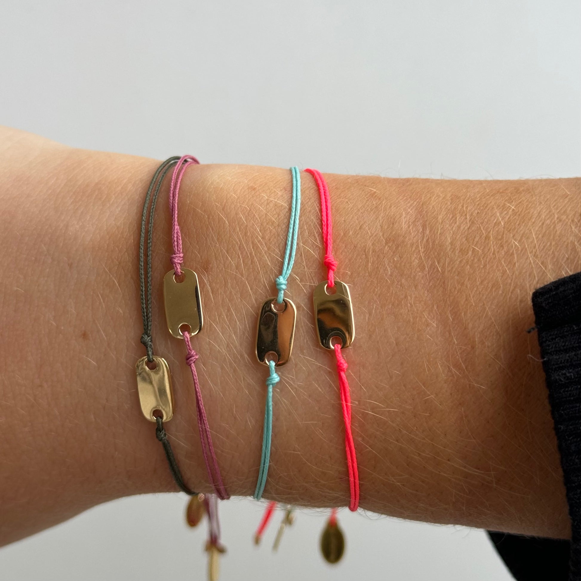 gold tag string bracelet @dylanjamesjewelry.com