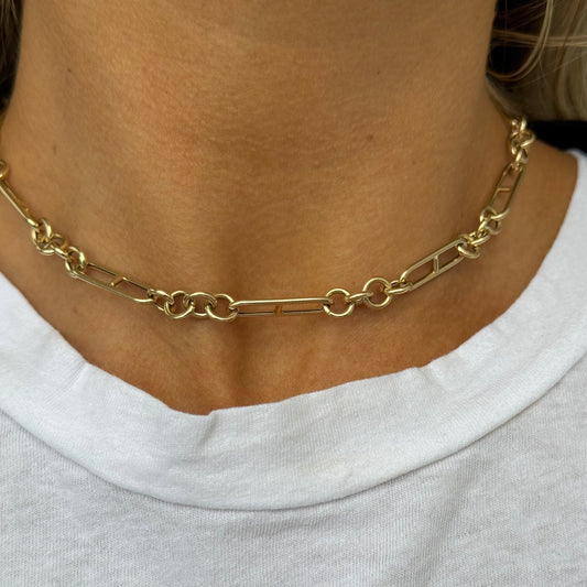 14kt yellow gold chain   link chain trendy @dylanjamesjewelry.com