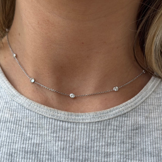 14kt white gold diamond by the yard necklace @dylanjamesjewelry.com