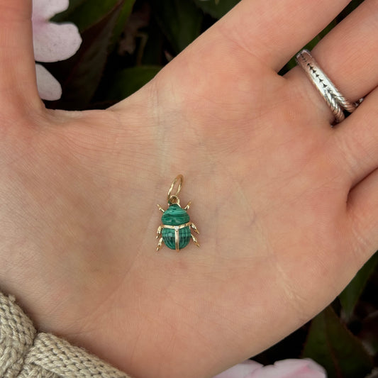 SCARAB Gold Stone Charm