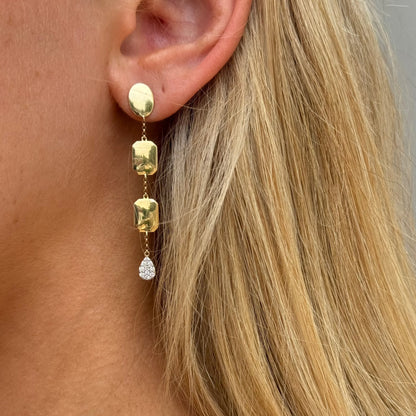 STONE Gold Diamond Earrings