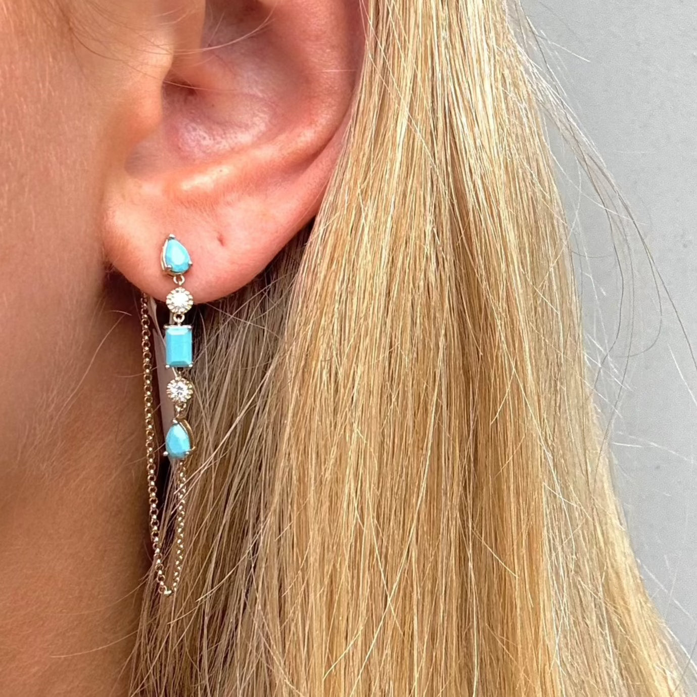 BETTIE Diamond Turquoise Earrings